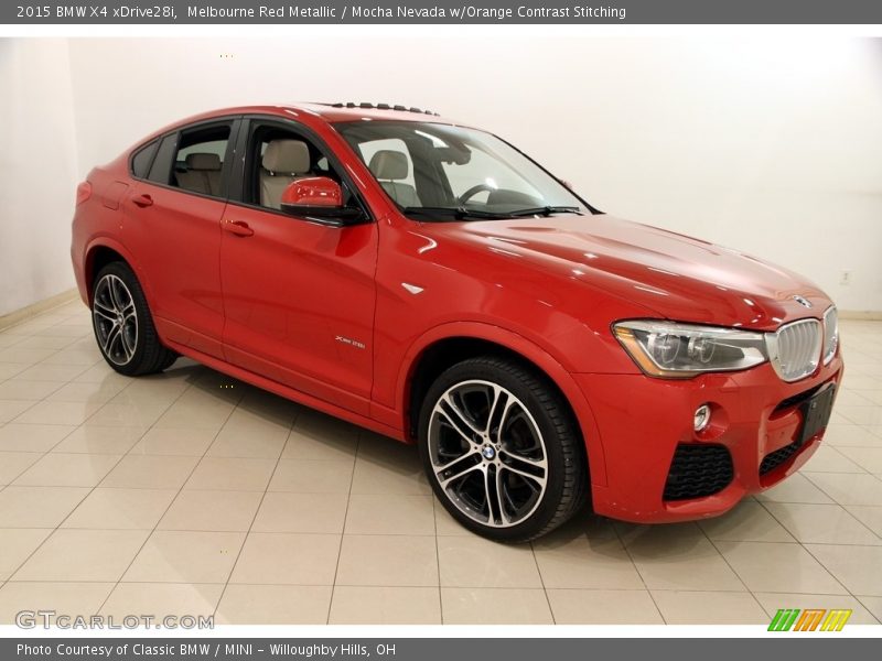 Melbourne Red Metallic / Mocha Nevada w/Orange Contrast Stitching 2015 BMW X4 xDrive28i