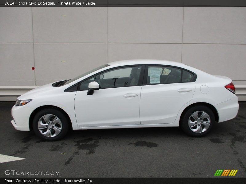 Taffeta White / Beige 2014 Honda Civic LX Sedan