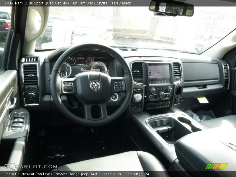 Brilliant Black Crystal Pearl / Black 2017 Ram 1500 Sport Quad Cab 4x4
