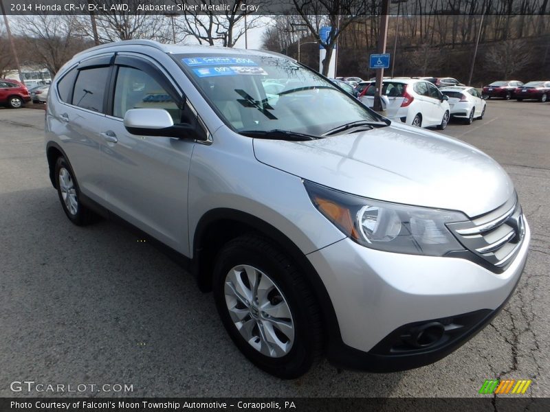 Alabaster Silver Metallic / Gray 2014 Honda CR-V EX-L AWD