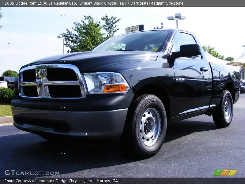 Brilliant Black Crystal Pearl / Dark Slate/Medium Graystone 2009 Dodge Ram 1500 ST Regular Cab