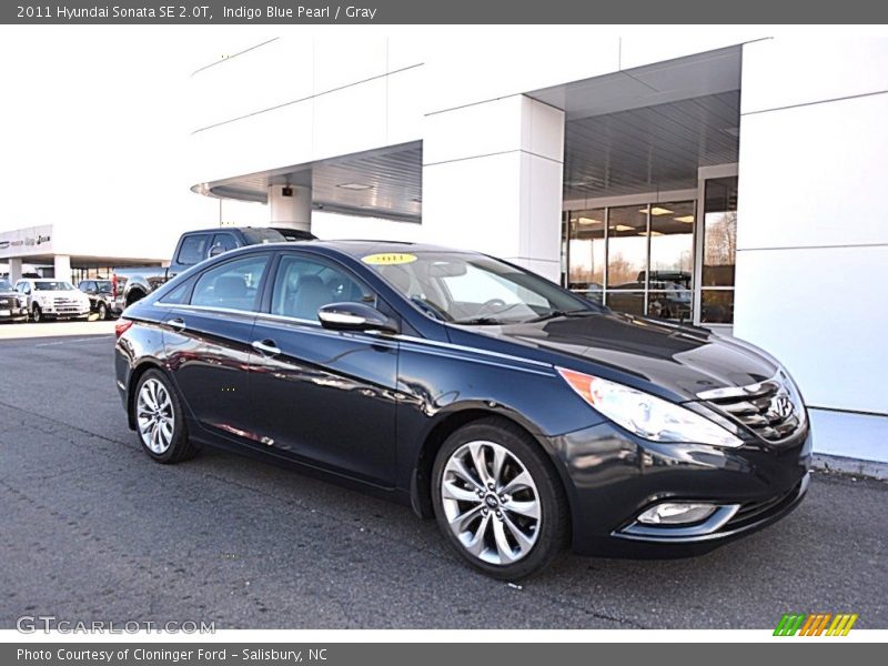 Indigo Blue Pearl / Gray 2011 Hyundai Sonata SE 2.0T