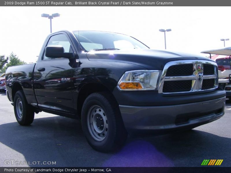 Brilliant Black Crystal Pearl / Dark Slate/Medium Graystone 2009 Dodge Ram 1500 ST Regular Cab