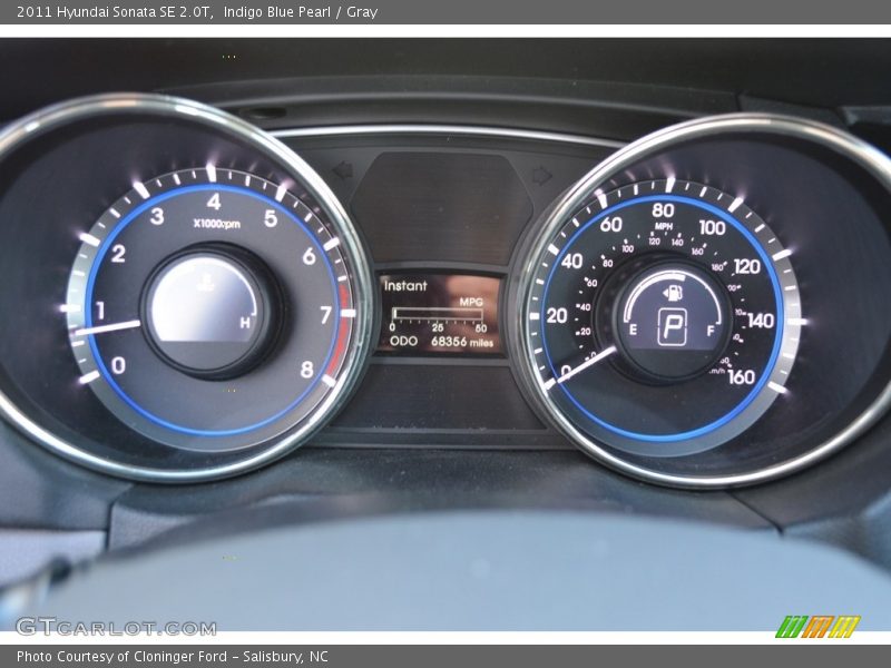 Indigo Blue Pearl / Gray 2011 Hyundai Sonata SE 2.0T
