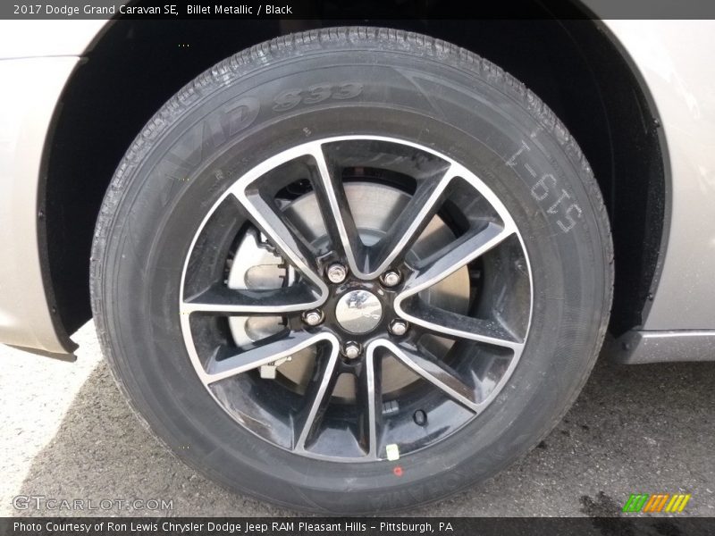 Billet Metallic / Black 2017 Dodge Grand Caravan SE