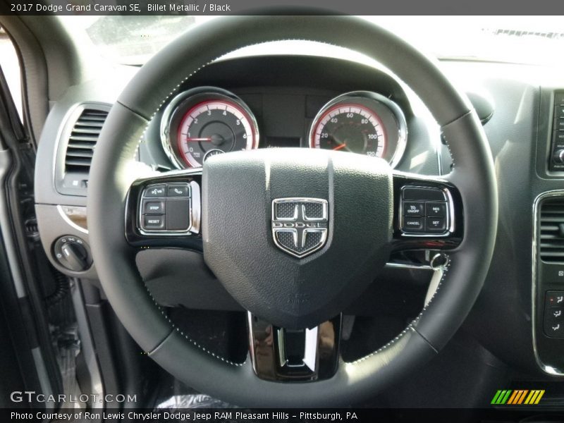 Billet Metallic / Black 2017 Dodge Grand Caravan SE