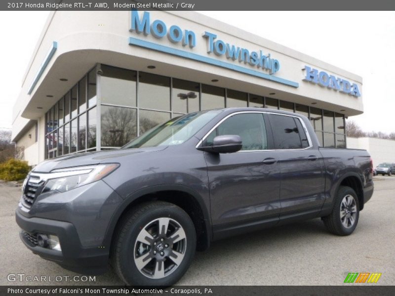 Modern Steel Metallic / Gray 2017 Honda Ridgeline RTL-T AWD