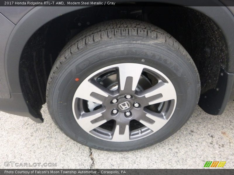 Modern Steel Metallic / Gray 2017 Honda Ridgeline RTL-T AWD