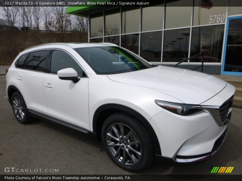 Snowflake White Pearl Mica / Signature Auburn 2017 Mazda CX-9 Signature AWD