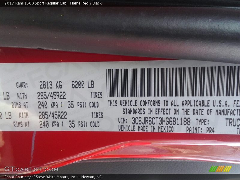 Flame Red / Black 2017 Ram 1500 Sport Regular Cab