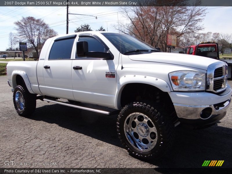 Bright White / Medium Slate Gray 2007 Dodge Ram 2500 SLT Mega Cab 4x4