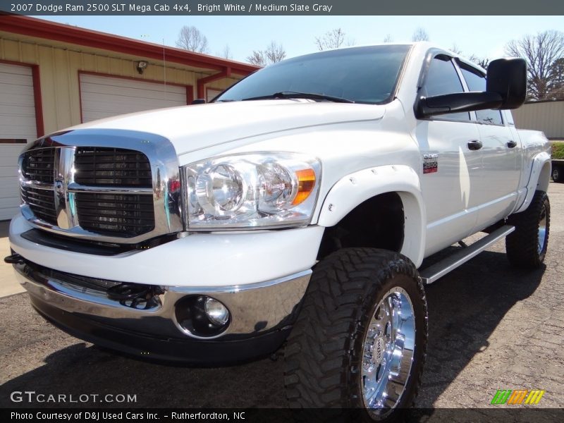 Bright White / Medium Slate Gray 2007 Dodge Ram 2500 SLT Mega Cab 4x4