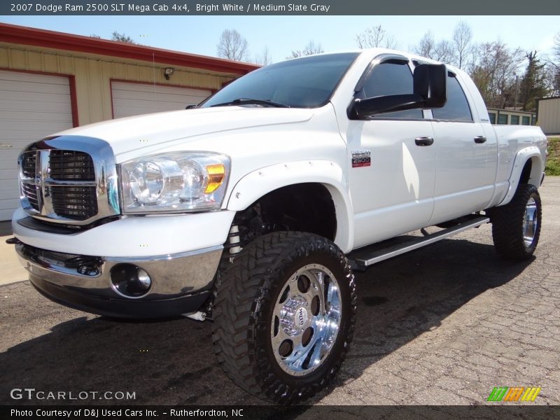 Bright White / Medium Slate Gray 2007 Dodge Ram 2500 SLT Mega Cab 4x4