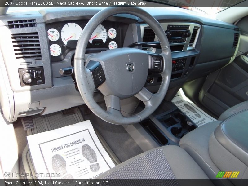 Bright White / Medium Slate Gray 2007 Dodge Ram 2500 SLT Mega Cab 4x4