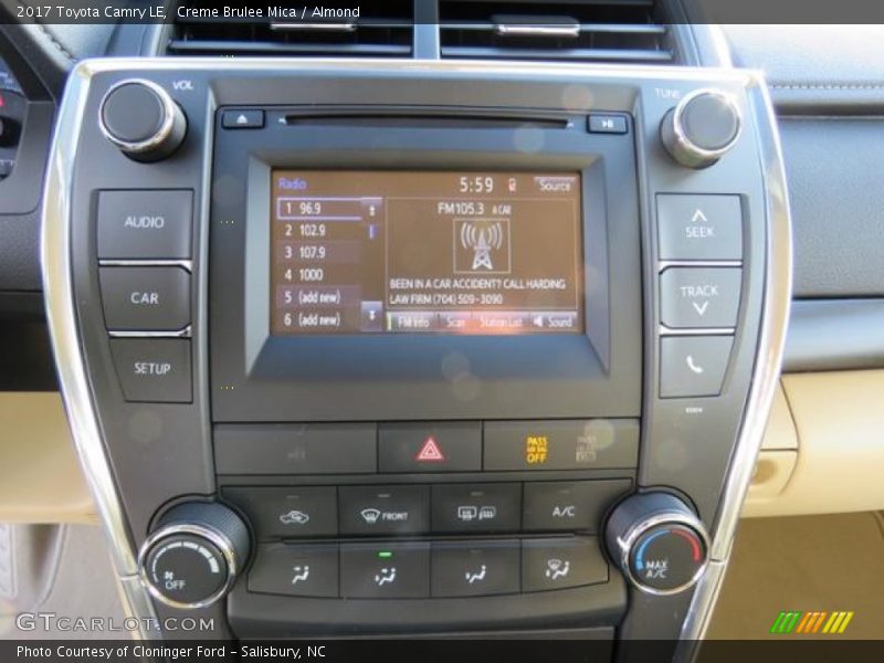 Creme Brulee Mica / Almond 2017 Toyota Camry LE
