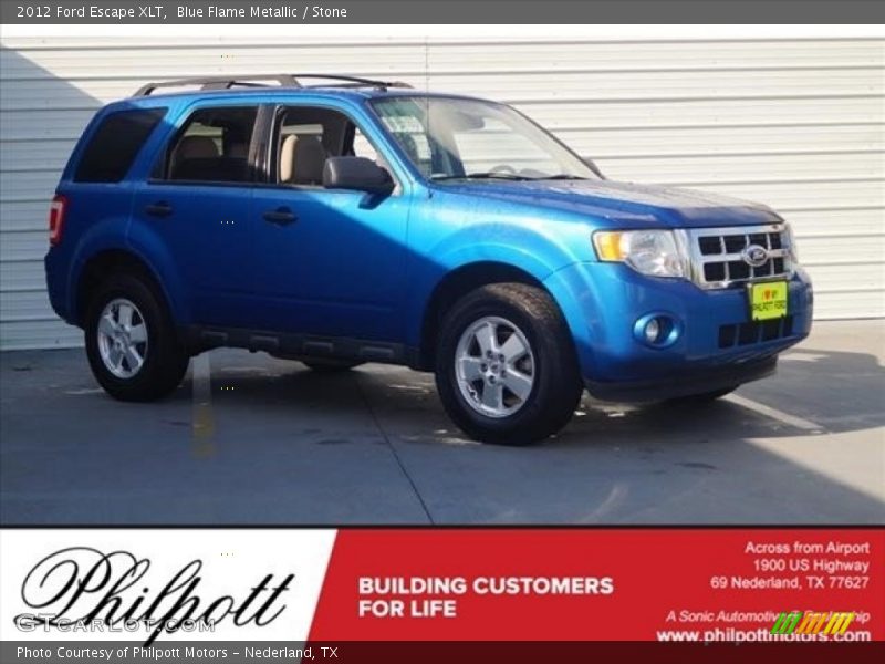 Blue Flame Metallic / Stone 2012 Ford Escape XLT