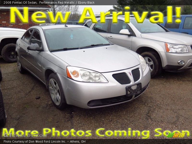 Performance Red Metallic / Ebony Black 2008 Pontiac G6 Sedan