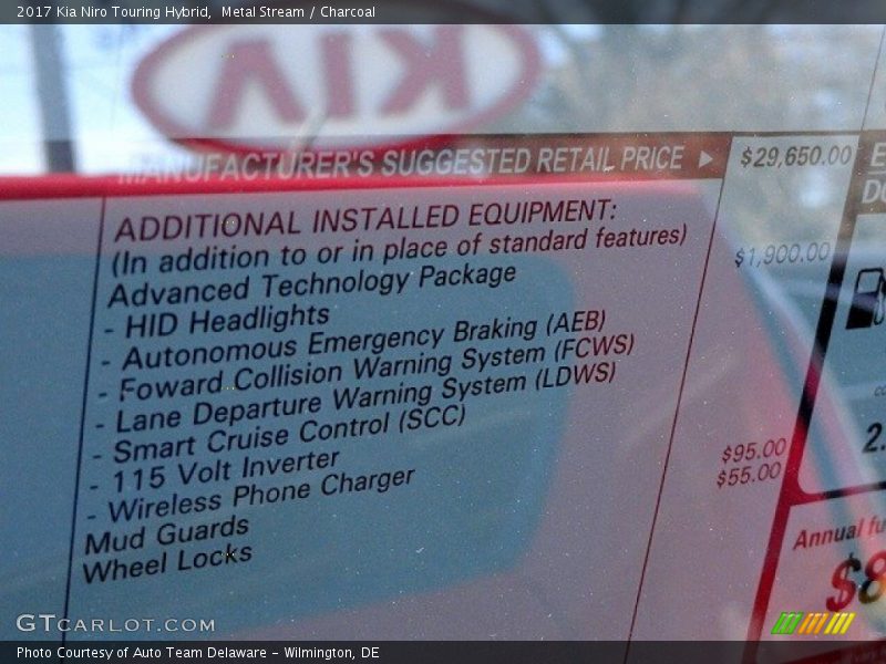 Metal Stream / Charcoal 2017 Kia Niro Touring Hybrid