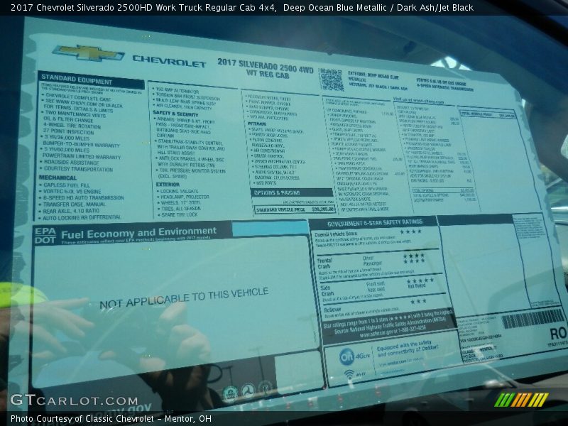  2017 Silverado 2500HD Work Truck Regular Cab 4x4 Window Sticker