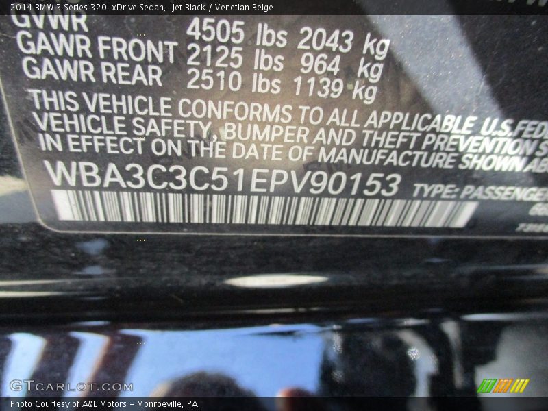 Jet Black / Venetian Beige 2014 BMW 3 Series 320i xDrive Sedan