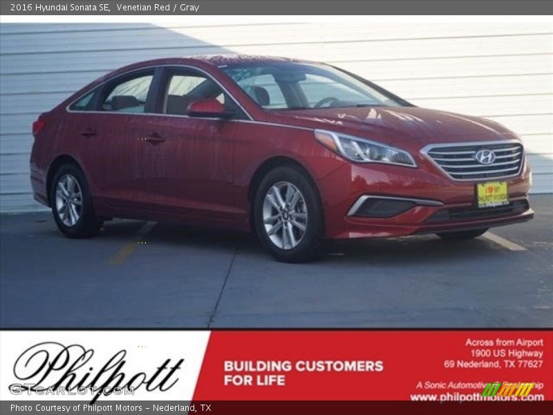 Venetian Red / Gray 2016 Hyundai Sonata SE