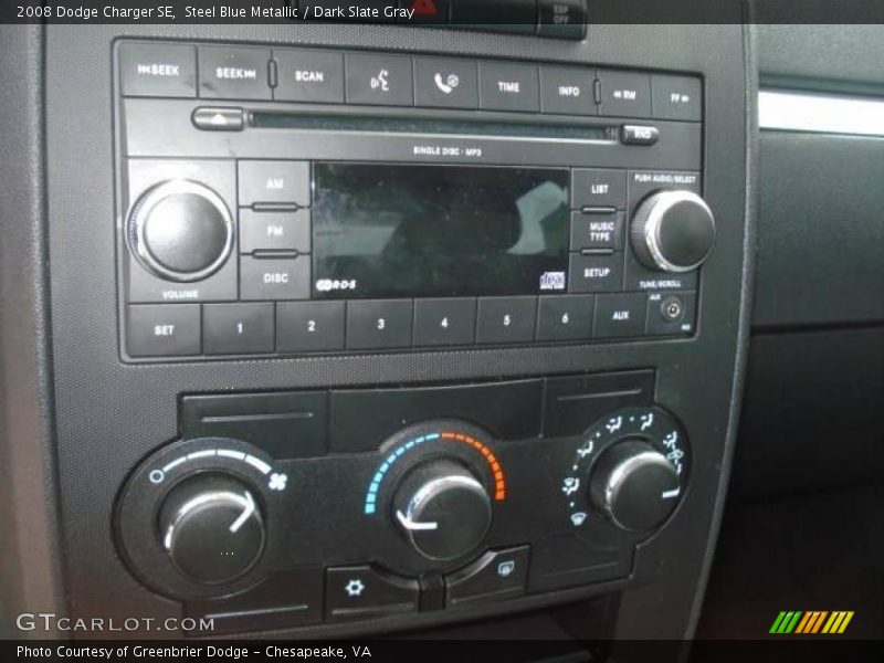 Steel Blue Metallic / Dark Slate Gray 2008 Dodge Charger SE