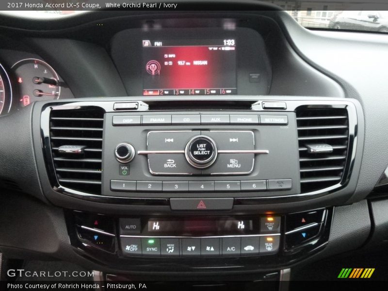 Controls of 2017 Accord LX-S Coupe