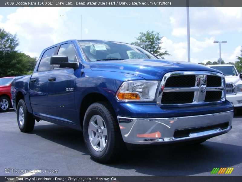 Deep Water Blue Pearl / Dark Slate/Medium Graystone 2009 Dodge Ram 1500 SLT Crew Cab