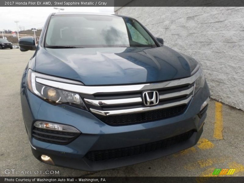 Steel Sapphire Metallic / Gray 2017 Honda Pilot EX AWD