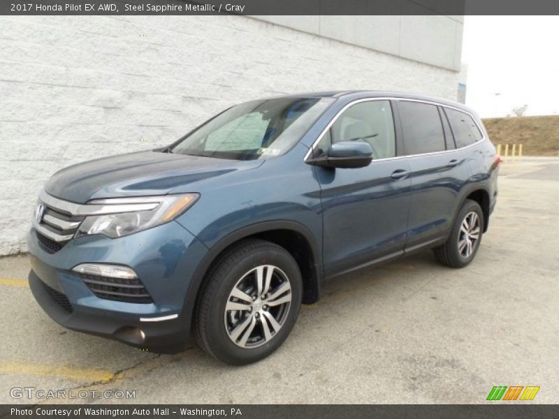 Steel Sapphire Metallic / Gray 2017 Honda Pilot EX AWD