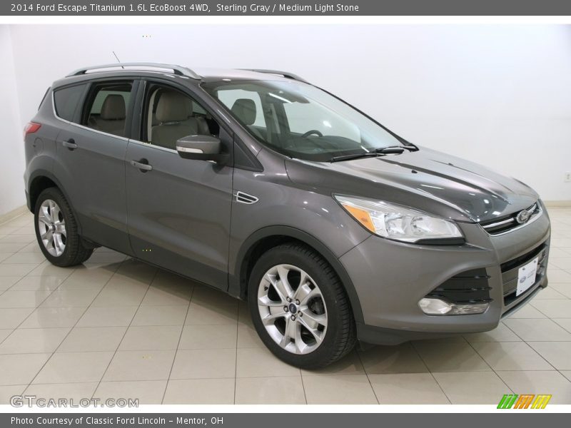 Sterling Gray / Medium Light Stone 2014 Ford Escape Titanium 1.6L EcoBoost 4WD