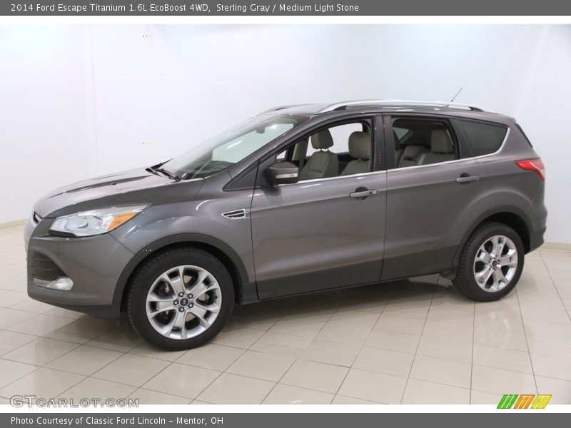 Sterling Gray / Medium Light Stone 2014 Ford Escape Titanium 1.6L EcoBoost 4WD