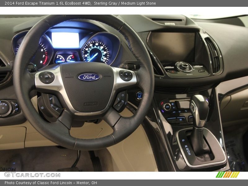 Sterling Gray / Medium Light Stone 2014 Ford Escape Titanium 1.6L EcoBoost 4WD