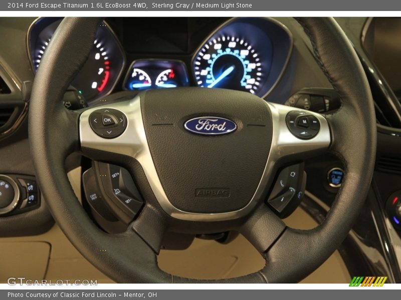 Sterling Gray / Medium Light Stone 2014 Ford Escape Titanium 1.6L EcoBoost 4WD