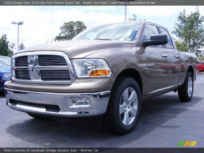 Austin Tan Pearl / Light Pebble Beige/Bark Brown 2009 Dodge Ram 1500 Big Horn Edition Quad Cab