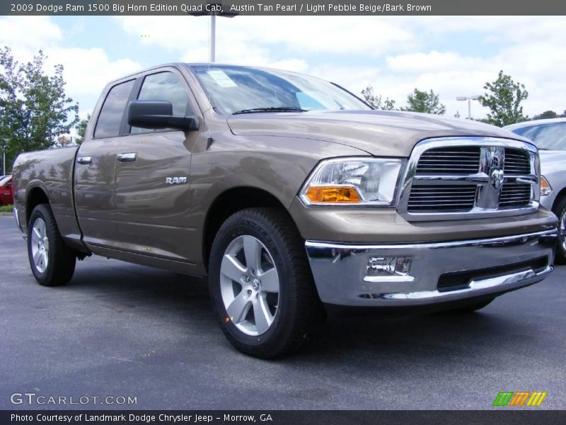 Austin Tan Pearl / Light Pebble Beige/Bark Brown 2009 Dodge Ram 1500 Big Horn Edition Quad Cab