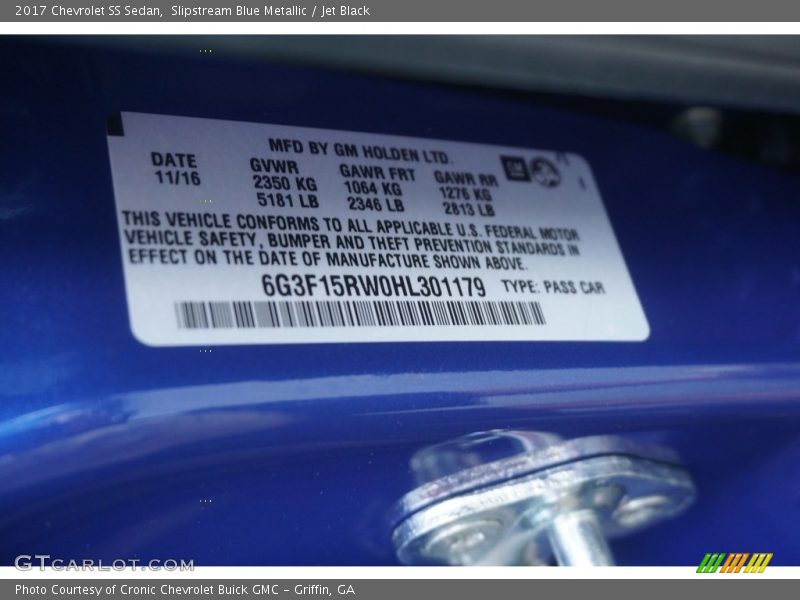 Slipstream Blue Metallic / Jet Black 2017 Chevrolet SS Sedan