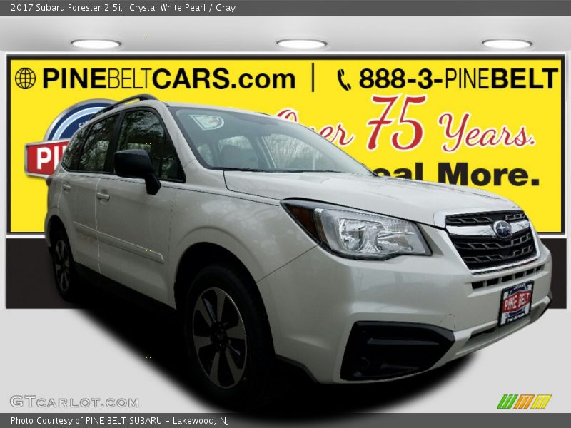 Crystal White Pearl / Gray 2017 Subaru Forester 2.5i