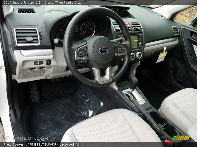 Crystal White Pearl / Gray 2017 Subaru Forester 2.5i