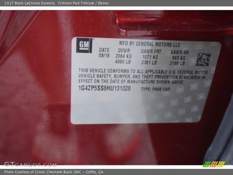 Crimson Red Tintcoat / Ebony 2017 Buick LaCrosse Essence