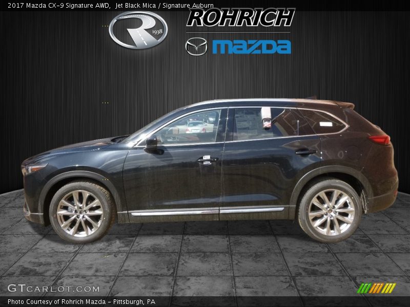 Jet Black Mica / Signature Auburn 2017 Mazda CX-9 Signature AWD