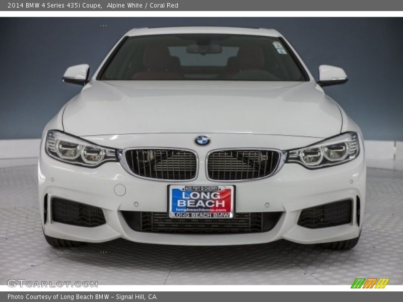 Alpine White / Coral Red 2014 BMW 4 Series 435i Coupe