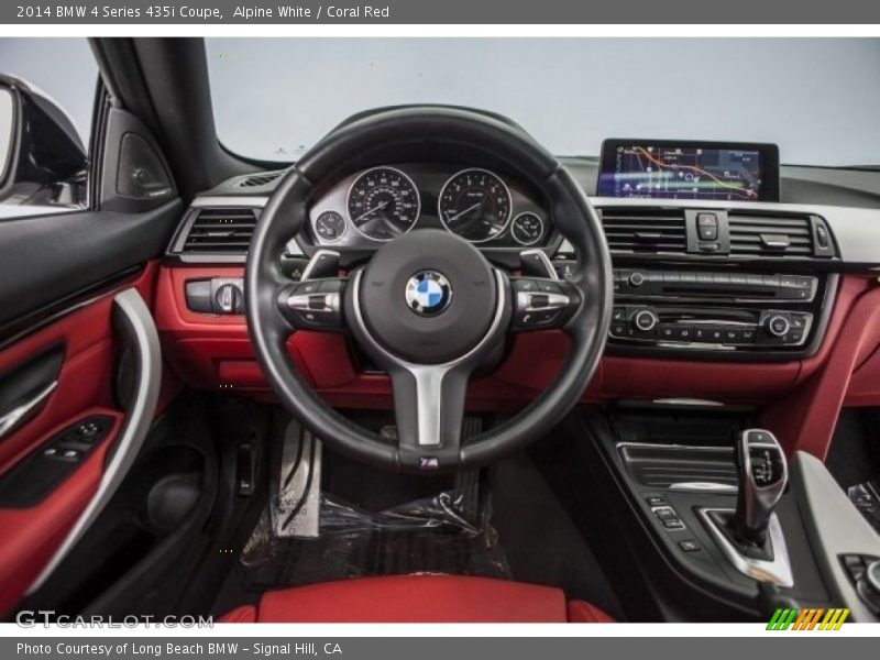 Alpine White / Coral Red 2014 BMW 4 Series 435i Coupe