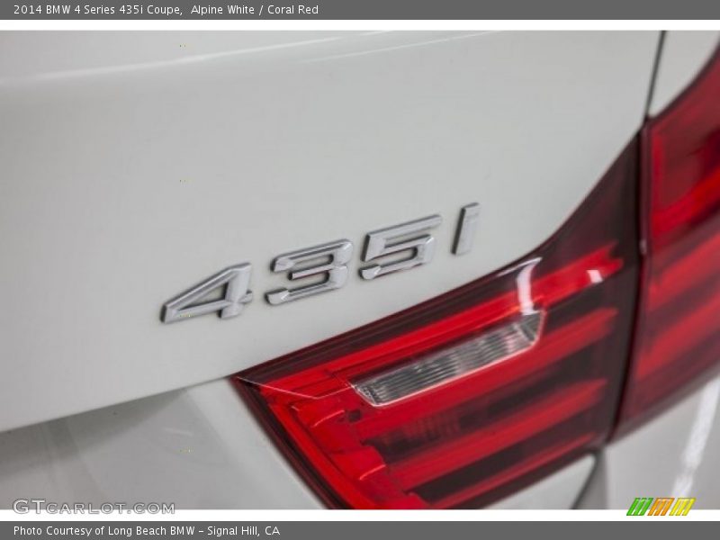 Alpine White / Coral Red 2014 BMW 4 Series 435i Coupe