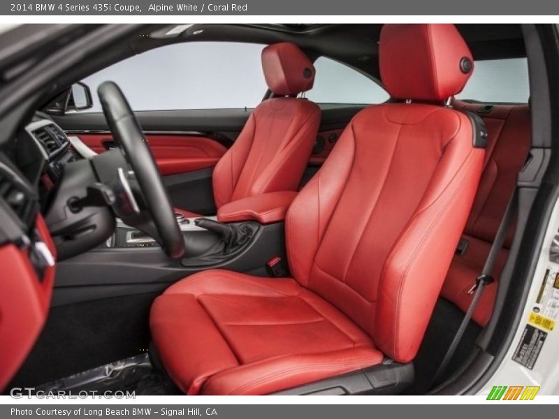 Alpine White / Coral Red 2014 BMW 4 Series 435i Coupe