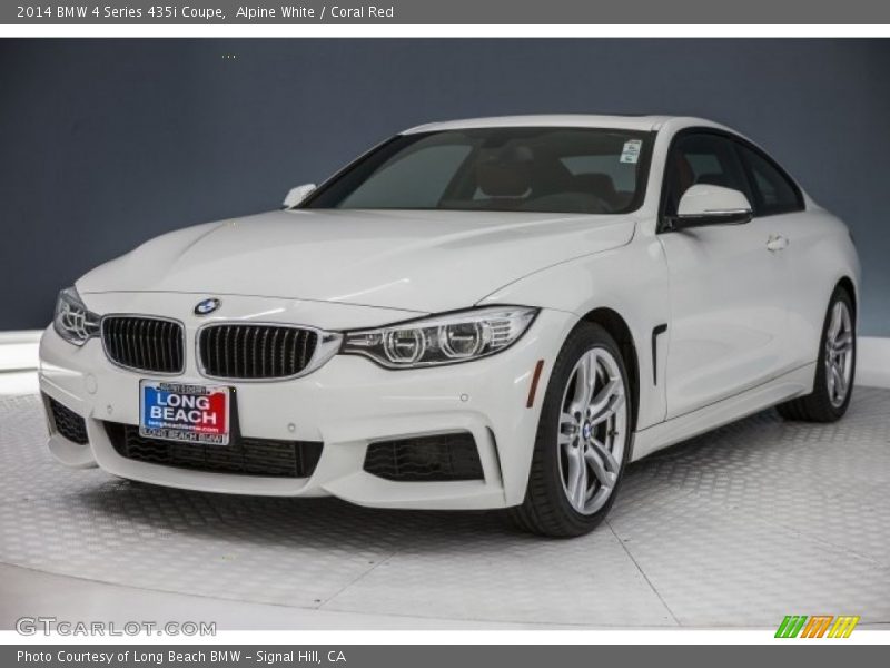 Alpine White / Coral Red 2014 BMW 4 Series 435i Coupe