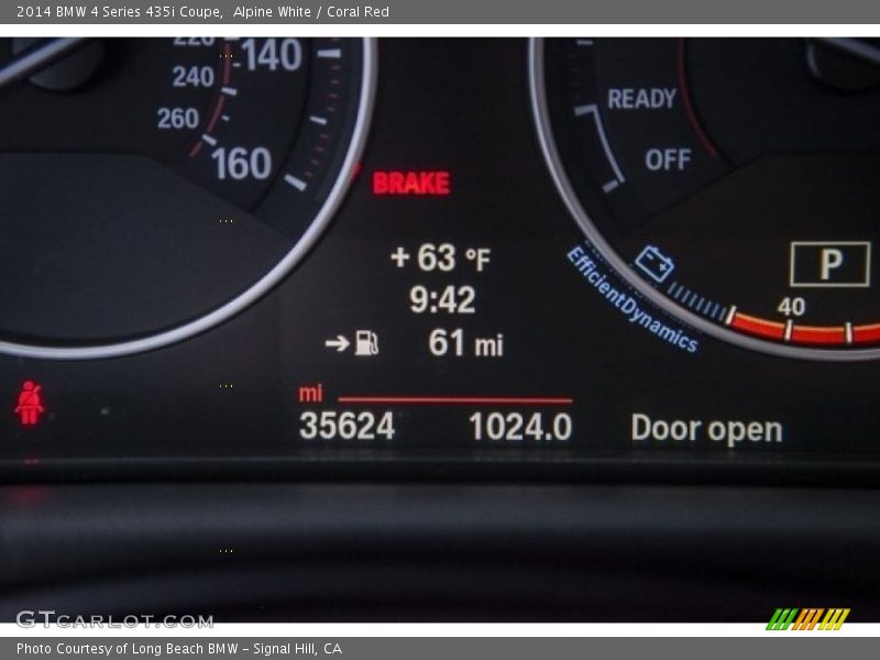 Alpine White / Coral Red 2014 BMW 4 Series 435i Coupe
