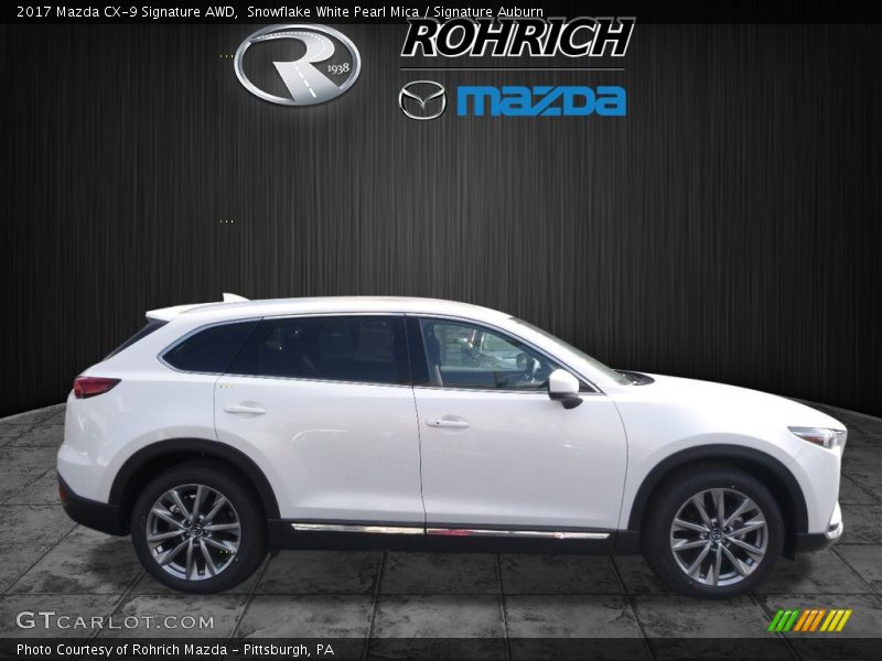 Snowflake White Pearl Mica / Signature Auburn 2017 Mazda CX-9 Signature AWD