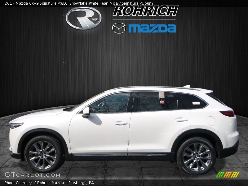 Snowflake White Pearl Mica / Signature Auburn 2017 Mazda CX-9 Signature AWD