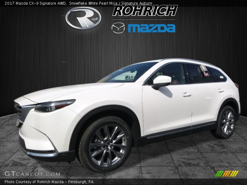 Snowflake White Pearl Mica / Signature Auburn 2017 Mazda CX-9 Signature AWD